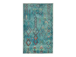 Tapete de banho estampado com pêlo macio 60x100 cm turquesa Ariella