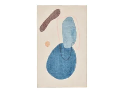 Tapete de banho estampado com pêlo macio 50x60 cm azul múltiplo Ariella