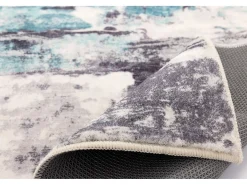 Tapete de banho estampado com pêlo macio 70x120 cm turquesa múltiplo Ariella