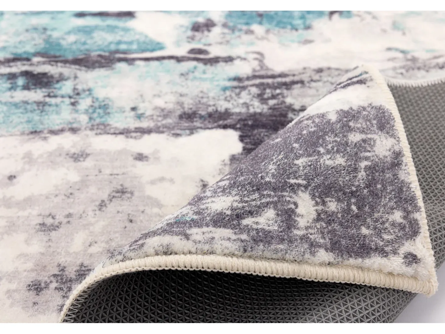 Tapete de banho estampado com pêlo macio 70x120 cm turquesa múltiplo Ariella