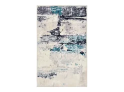 Tapete de banho estampado com pêlo macio 60x100 cm turquesa múltiplo Ariella