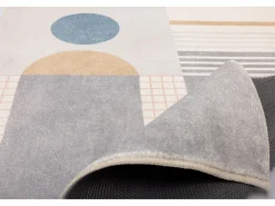 Tapete de banho estampado com pêlo macio 70x120 cm cinza múltiplo Ariella
