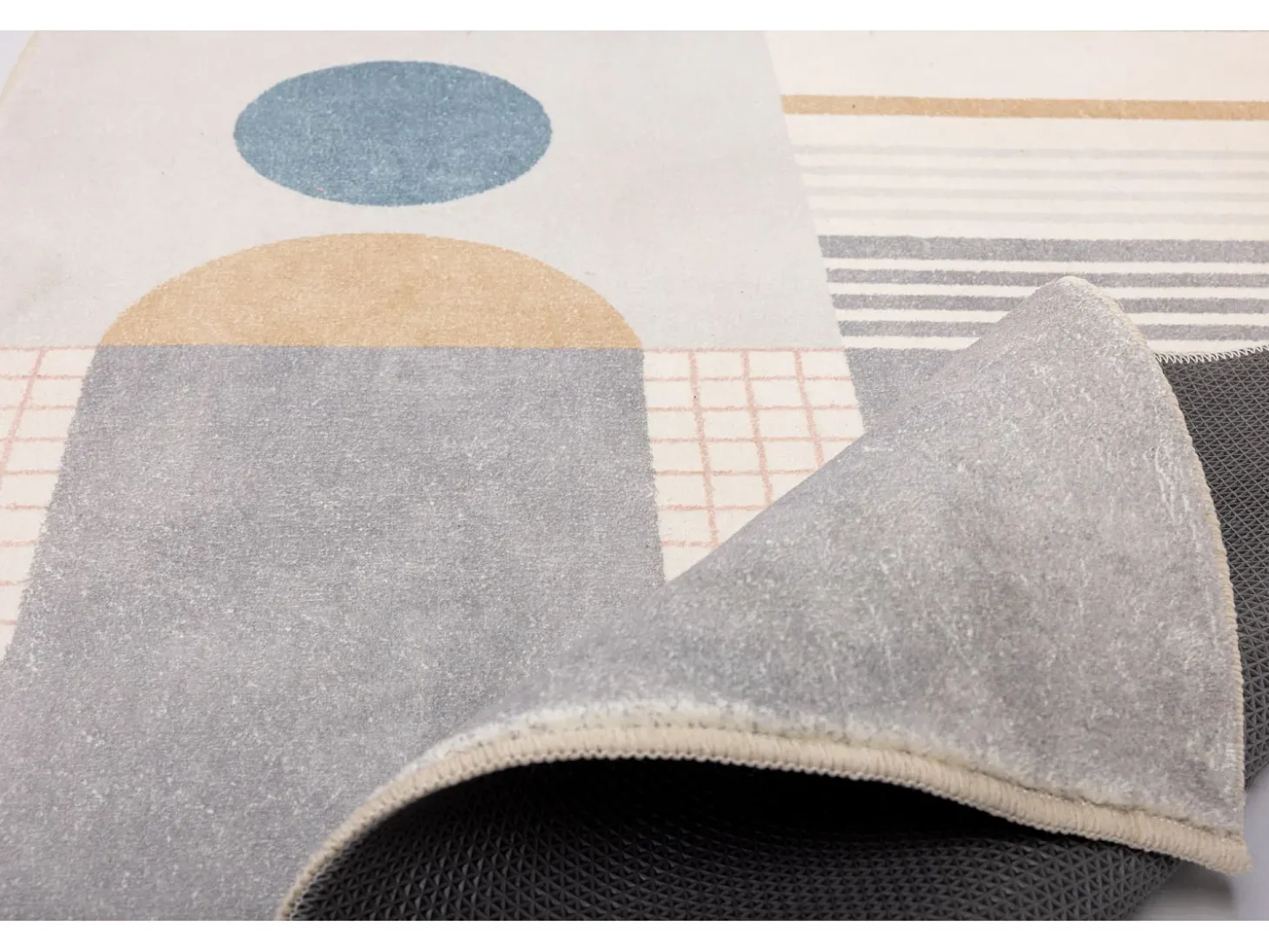 Tapete de banho estampado com pêlo macio 70x120 cm cinza múltiplo Ariella