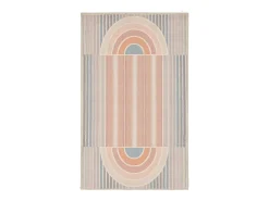 Tapete de banho estampado com pêlo macio 70x120 cm multicolorido pastel Ariella