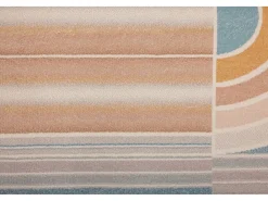 Tapete de banho estampado com pêlo macio 70x120 cm multicolorido pastel Ariella