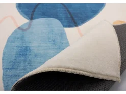 Tapete de banho estampado com pêlo macio 60x100 cm azul múltiplo Ariella