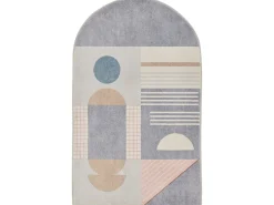 Tapete de banho estampado com pêlo macio 50x60 cm cinza múltiplo Ariella
