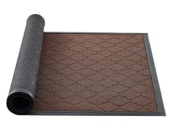Tapete de Entrada SucceBuy, 119,4 x 89 cm, Capacho Exterior Interior Moderno Elegante, Reverso Antiderrapante TPE, Resistente Lavável, Capta Poeira, Marrom