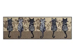 Tapete de entrada tecido retangular 50x75 cm padrão animais castanho, antiácaros, resistente a UV, Oeko-Tex, poliéster