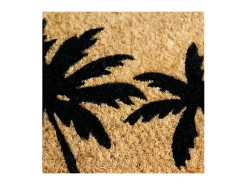 Tapete de escova de fibra de coco natural PVC 40x60cm com motivo de palmeira para uso interno/externo abrigado