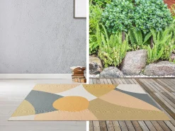 Tapete de interior e exterior design motivos abstratos 150x200 cm multicolor - CREYSSE
