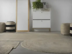 Tapete de juta natural com 120 cm de diâmetro