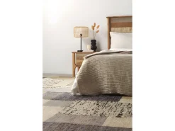 Tapete de lã de juta e algodão 120 cm diâmetro