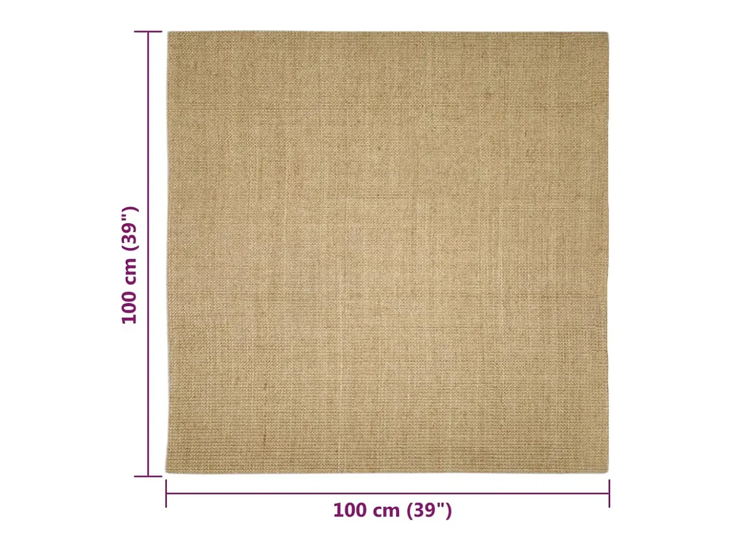 Tapete de sisal para poste arranhador 100x100 cm
