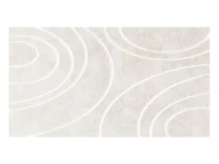 Tapete efeito pele em relevo com motivos circulares 120x160 cm bege PAOLISI