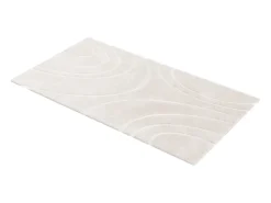 Tapete efeito pele em relevo com motivos circulares 160x230 cm bege PAOLISI