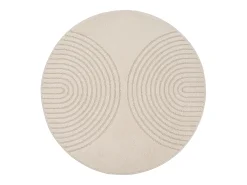 Tapete Elisa Design Geométrico, Bege, 120 cm, Redondo