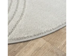 Tapete Elisa Design Geométrico, Cinza, 120 cm, Redondo