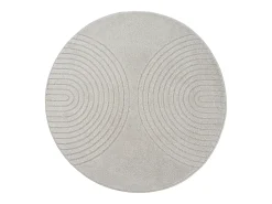 Tapete Elisa Design Geométrico, Cinza, 120 cm, Redondo