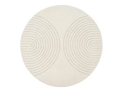 Tapete Elisa Design Geométrico, Creme, 120 cm, Redondo