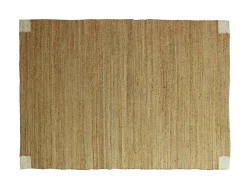 Tapete em juta e algodão tecido à mão 200x290 cm natural - ARAYA