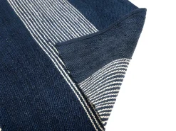 Tapete em juta tecida à mão KOCHI - 200 x 290 cm - Azul-marinho e branco