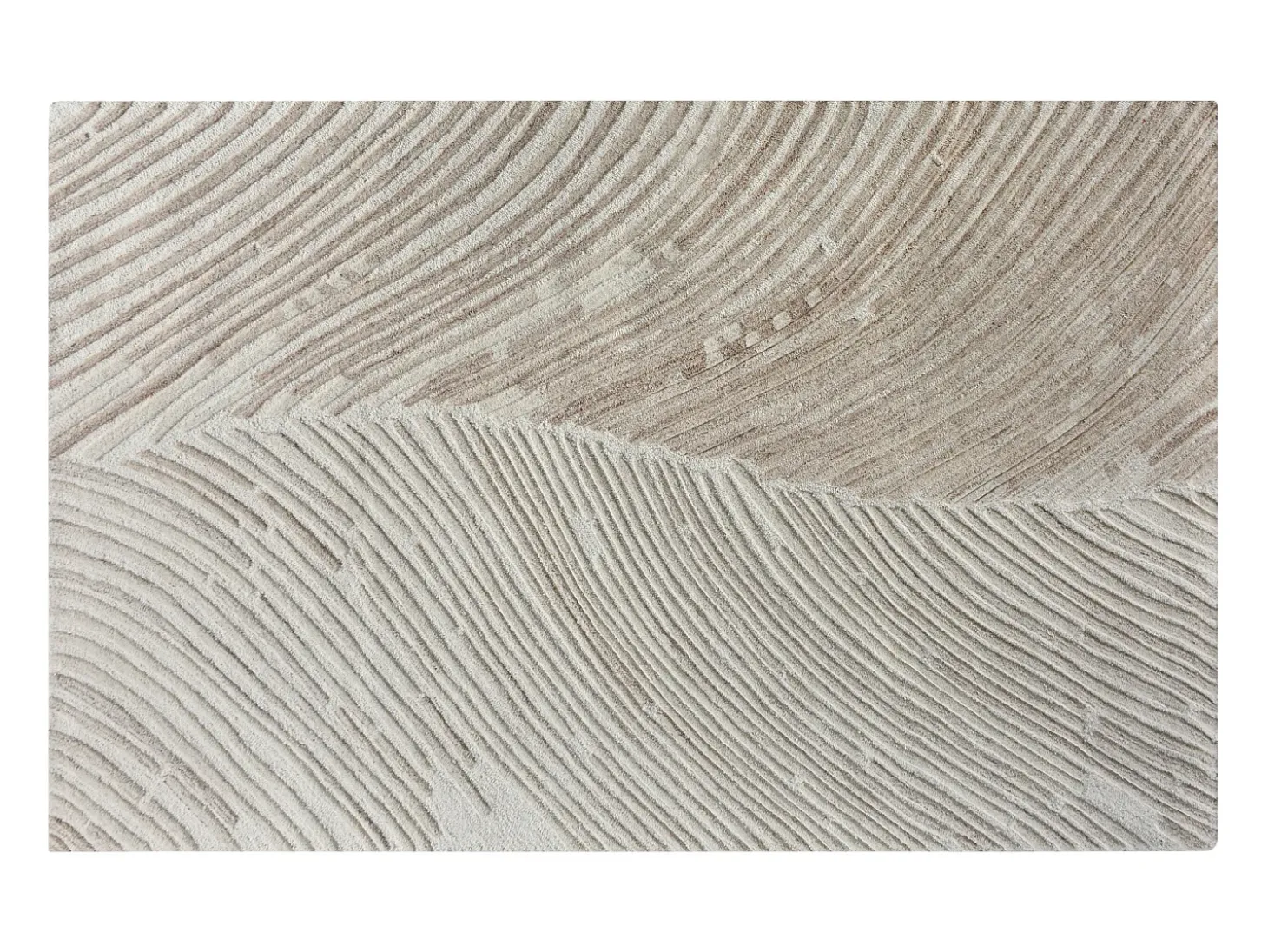 Tapete em relevo 100% lã feito à mão, 200 x 290 cm, 2200 g/m2, cor marfim - SERAPHINA