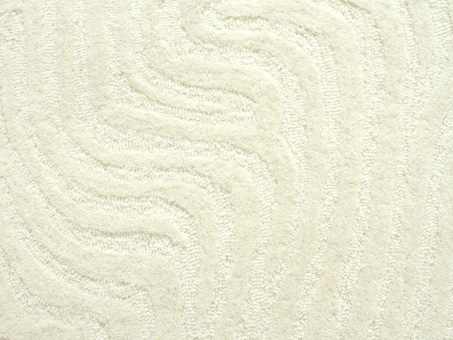 Tapete em relevo 100% lã tufado à mão, 200 x 290 cm, Marfim, 2100g/m², NEORA