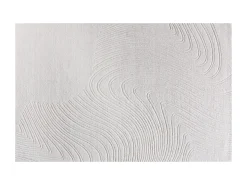 Tapete em relevo em lã tuftada à mão com padrão abstrato, 200 x 290, Marfim, CELESTIA