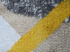 Tapete estilo contemporâneo PICADILLY - Poliéster - 160 x 230 cm - Cinza, preto e dourado