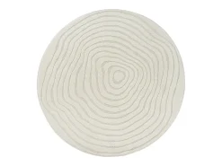 Tapete Everest Moderno 3D - Creme - 120 cm Redondo