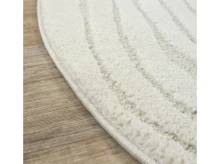 Tapete Everest Moderno 3D - Creme - 120 cm Redondo