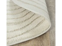 Tapete Everest Moderno 3D - Creme - 160 cm Redondo