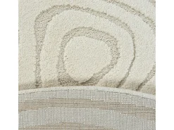 Tapete Everest Moderno 3D - Creme - 160 cm Redondo