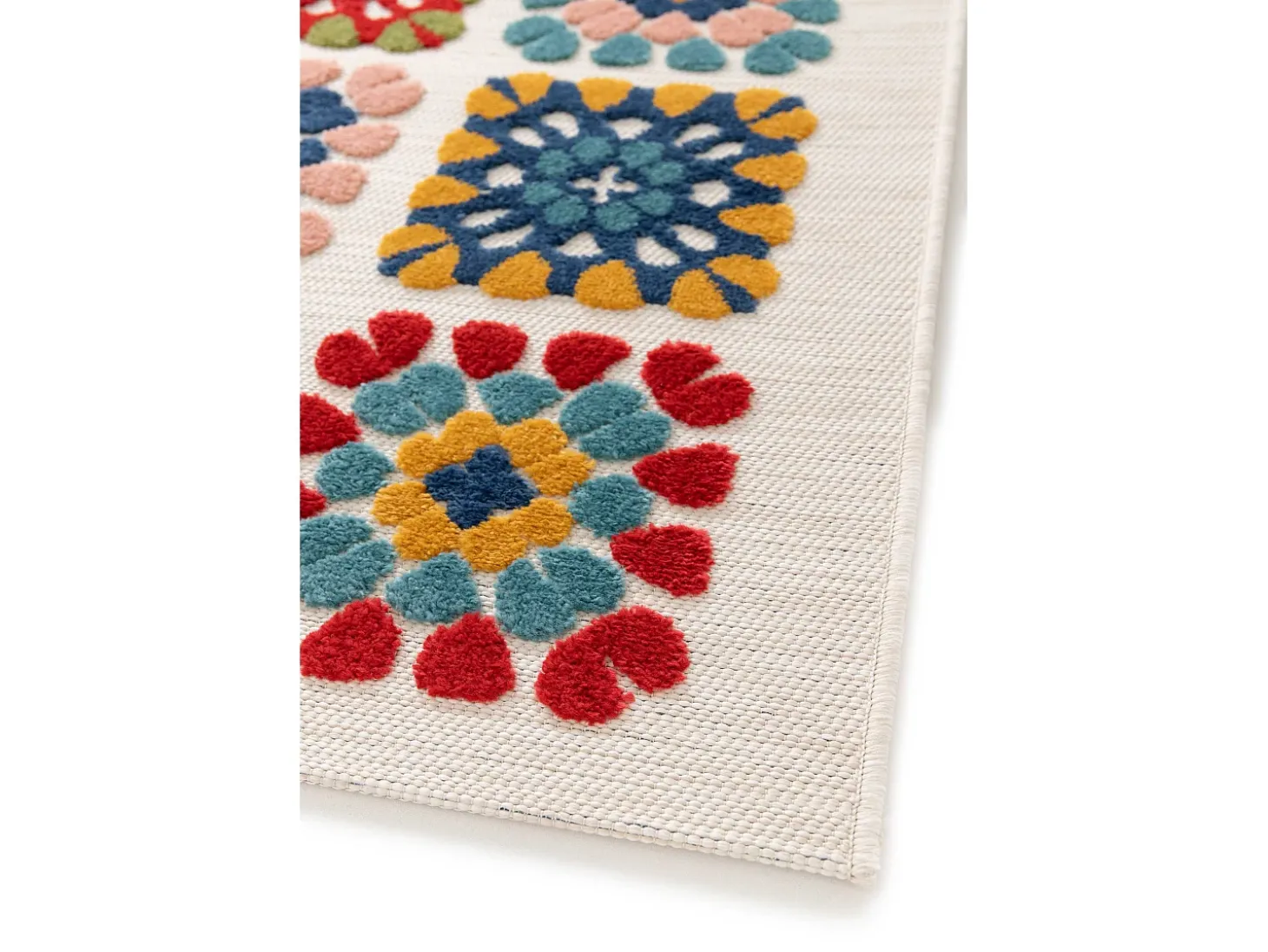 Tapete exterior - geométrico em relevo - multicolorido - 160 x 230 cm - MILA