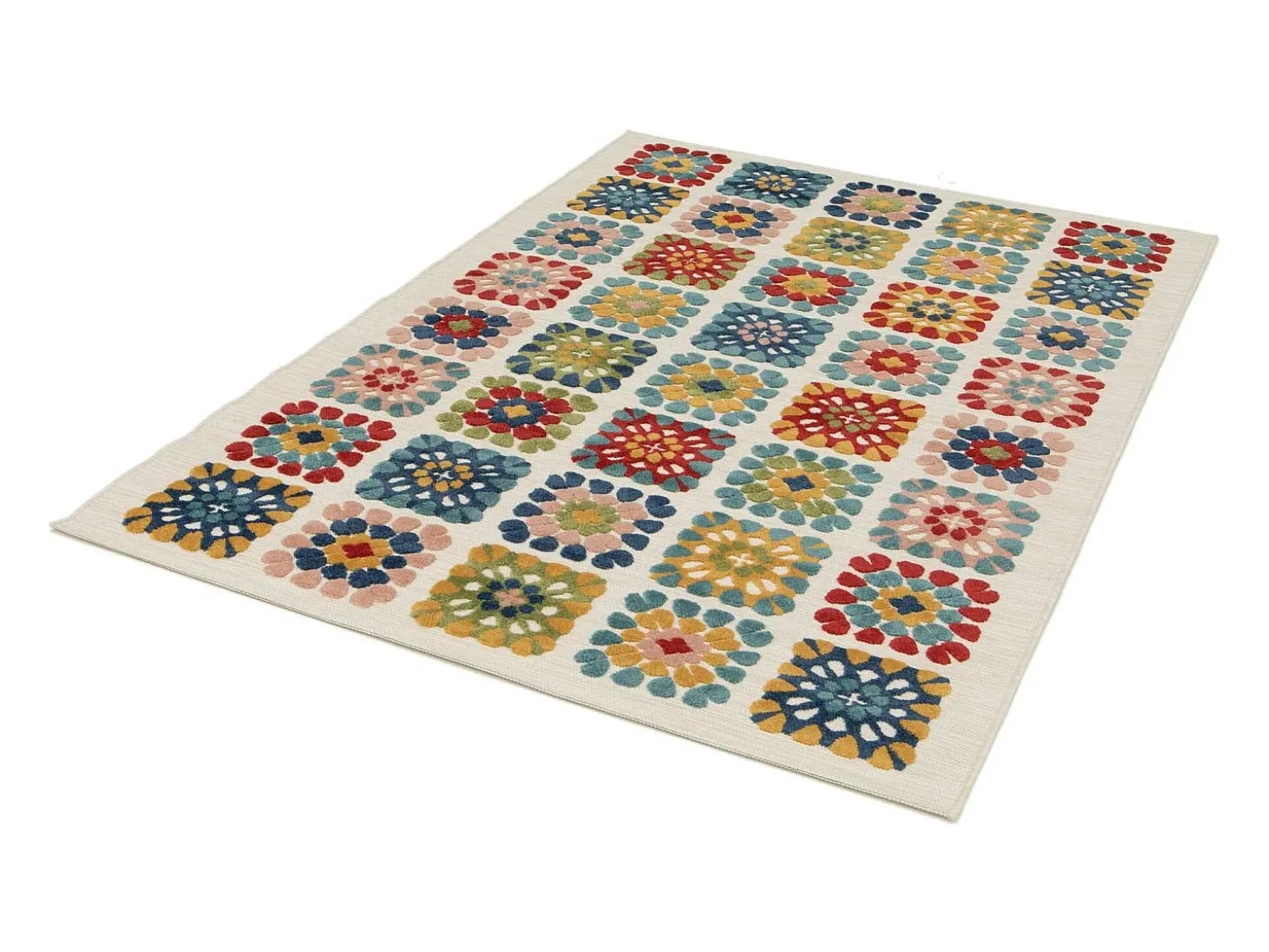 Tapete exterior - geométrico em relevo - multicolorido - 160 x 230 cm - MILA