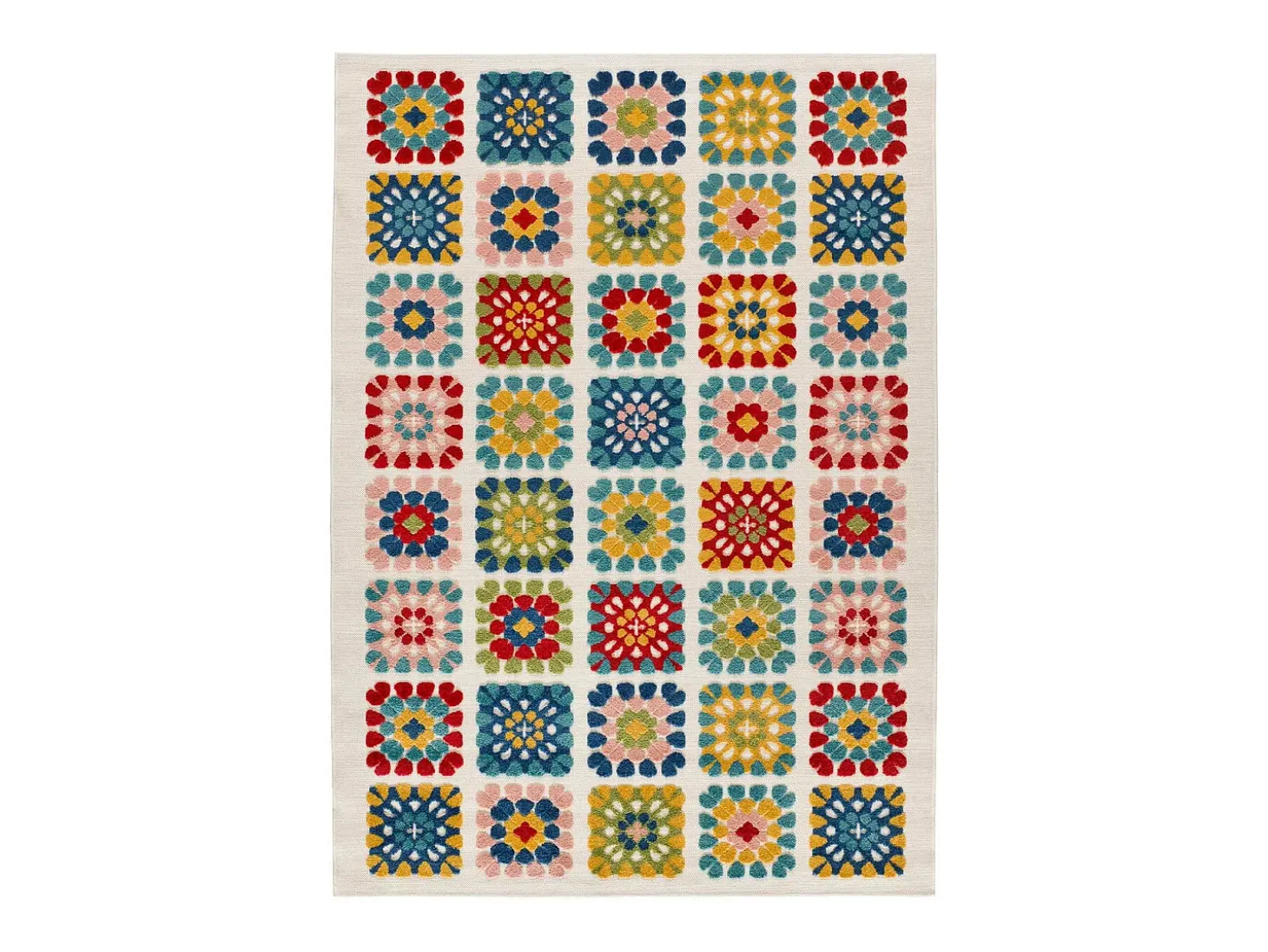 Tapete exterior - geométrico em relevo - multicolorido - 160 x 230 cm - MILA