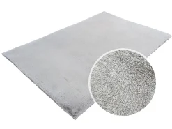 Tapete felpudo efeito pelo BUNNY - 100% poliéster - 150 x 200 cm - Cinza