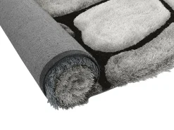 Tapete felpudo PIETRA - Poliéster - 200 x 290 cm - Cinza