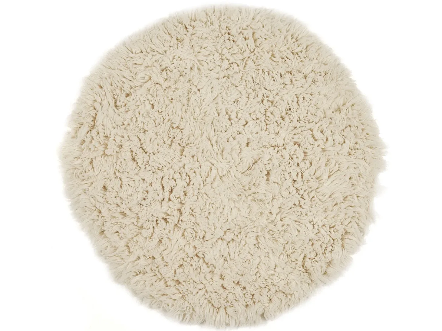 Tapete Flokati da Grécia diâmetro 100 cm natural Flokos 2450