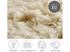 Tapete Flokati da Grécia diâmetro 100 cm natural Flokos 2450