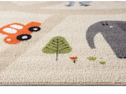 Tapete Happy Life Brincadeira Safari - Bege - 120x160 cm