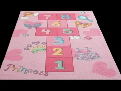 Tapete Happy Life Brincadeira Princesa - Rosa - 140x200 cm