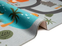 Tapete Happy Life Brincadeira Safari - Cinza - 200x290 cm