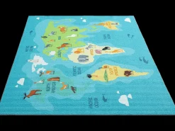 Tapete Happy Life Educativo - Azul - 80x150 cm