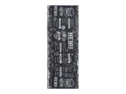 Tapete interior - Desenho de menus - preto - 52 x 100 cm - RICCI