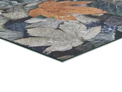 Tapete interior - Desenhos com folhas - azul - 52 x 200 cm - RICCI