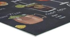 Tapete interior - Desenhos de cocktails - preto - 52 x 100 cm - RICCI
