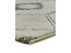 Tapete interior - geométrico - azul / branco - 80 x 200 cm - SIROCO