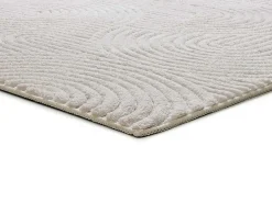 Tapete interior - geométrico em relevo - creme - 60 x 110 cm - ESTILO